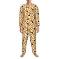 thumbnail image 3 of Naloa Coffee Bun Hot Dog Men’s Pajamas Set - Long Sleeve Button Down Sleep Shirt and Pajama Bottoms Sleepwear Set-X-Large, 3 of 7