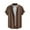 Brown, variant on ohmzyzo Mens Solid Color Tops Short Sleeve Button Down Shirts Summer Beach Blouses Relaxed Fit Lightweight Casual Outdoor Shirts Jacket Brown XL