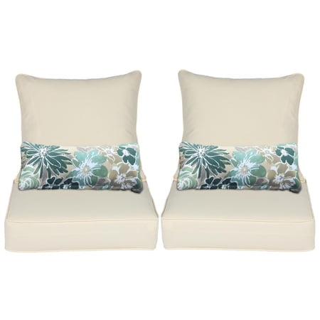 Aoodor Coussin de Chaise d'Extérieur 24 X 24 Pouces Résistant à l'Eau Résistant à la Décoloration en Tissu Oléfine Coussins de Siège de Patio avec Housse Amovible et Sangles Ajustables pour Mobilier d'Extérieur Ensemble de 2 Jaune Crème
