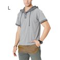 thumbnail image 1 of Camiseta de manga corta con capucha para hombre, camiseta con capucha, gris, L Scienceny AP002510-13, 1 of 6