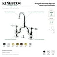 thumbnail image 7 of Kingston Brass KS7990TAL Tudor, Matte Black Bridge Bathroom Faucet with Matching Brass Pop-up Drain, 7 of 7
