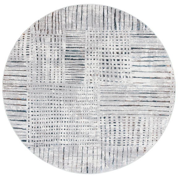 SAFAVIEH Sonoma Corie Abstract Area Rug, Grey/Ivory, 6'7" x 6'7" Round