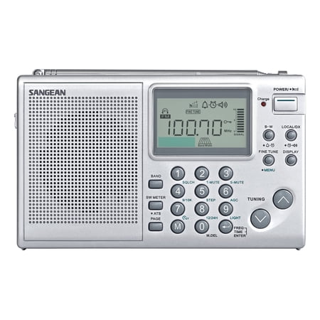 Sangean AM/FM/World Receiver Full Receiving Threshold Portable Radio Black