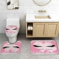 thumbnail image 5 of 4PCS Rose Gold Glitter Leopard High Heels Shower Curtain Set, Hello Gorgeous Bling Diamond Pearl Glam Fashion Bathroom Decor, Waterproof Fabric Pink Shower Curtain, Non-Slip Bath Mat, 5 of 7