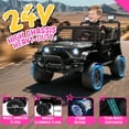 thumbnail image 3 of Arnahaishe 2-Seater Kids Ride On Electric Truck with Parent Remote Control, 2WD, Four-Wheel Suspension, Gift for Child Ages 2-6, Black, 3 of 12