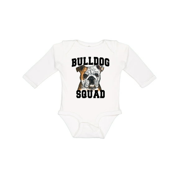 Inktastic Dog Bulldog Squad Boys or Girls Long Sleeve Baby Bodysuit