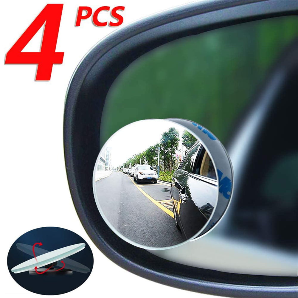 2pcs Car Rearview Mirror Blind Spot Side Rear-Convex View Mirror 360° Wide Angle