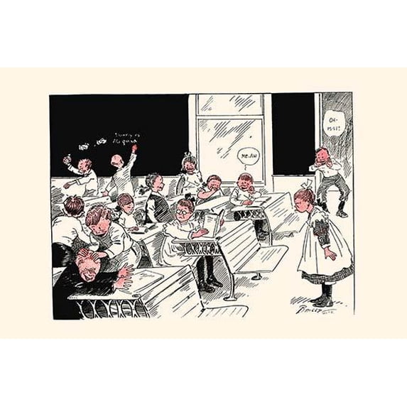 When Teacher Leaves Room-Fine Art Canvas Print (20" x 30")