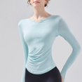 thumbnail image 4 of Camisetas de Yoga de verano para mujer, Top corto deportivo para correr, camisetas de entrenamiento, ropa deportiva de manga corta para Fitness de secado rápido, 4 of 5