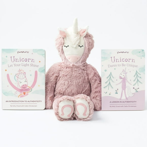 Slumberkins 14" Unicorn Kin & 2 Board Books Complete Set Bundle | Promotes Authenticity, Confidence & Healthy Friendships | Social Emotional Tools for Ages 0+ (Unicorn Kin Plush + 2 Board Books)