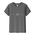thumbnail image 5 of Hauts d'Été pour Femmes, Blouses Décontractées Élégantes 2024, T-Shirts à Imprimé Solaire, Col Rond, Manches Courtes, Gris, 5 of 5