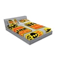 thumbnail image 2 of Ambesonne Space Fitted Sheet & Pillow Sham Set, Warning Alien Danger, Full, Black Yellow, 2 of 2