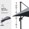 thumbnail image 6 of PURPLE LEAF 9 Feet Patio Umbrella with Base Outdoor Cantilever Square Umbrella Aluminum Offset Umbrella with 360-degree Rotation for Garden Deck Pool Patio, Grey, 6 of 14