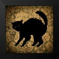 thumbnail image 2 of Vision Studio 15x15 Black Modern Framed Museum Art Print Titled - Cat and Damask, 2 of 5