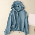 thumbnail image 2 of Winter clothing for women Plus Size Hooded Coat Women Loose Long Sleeve Lightweight Sun Jacket Breathable Outerwear For Spring Summer Fall Casual Wear, 2 of 5