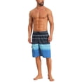 thumbnail image 2 of INSPIRE CHIC Men's Striped Drawstring Waist Vacation Beach Shorts with Pockets 30 Navy Blue, 2 of 4