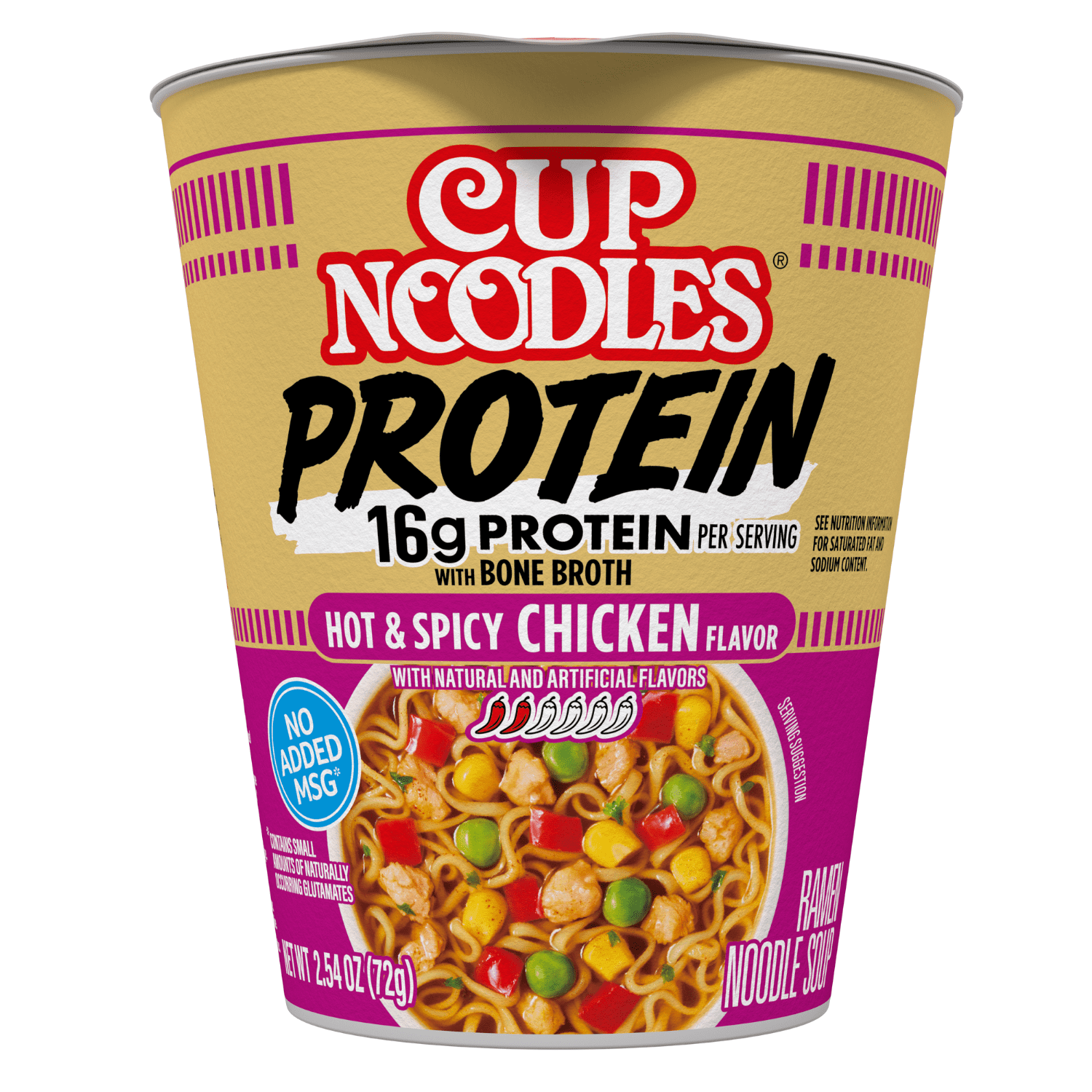 Nissin Cup Noodles Protein Ramen, Chicken Flavor Spicy Ramen with