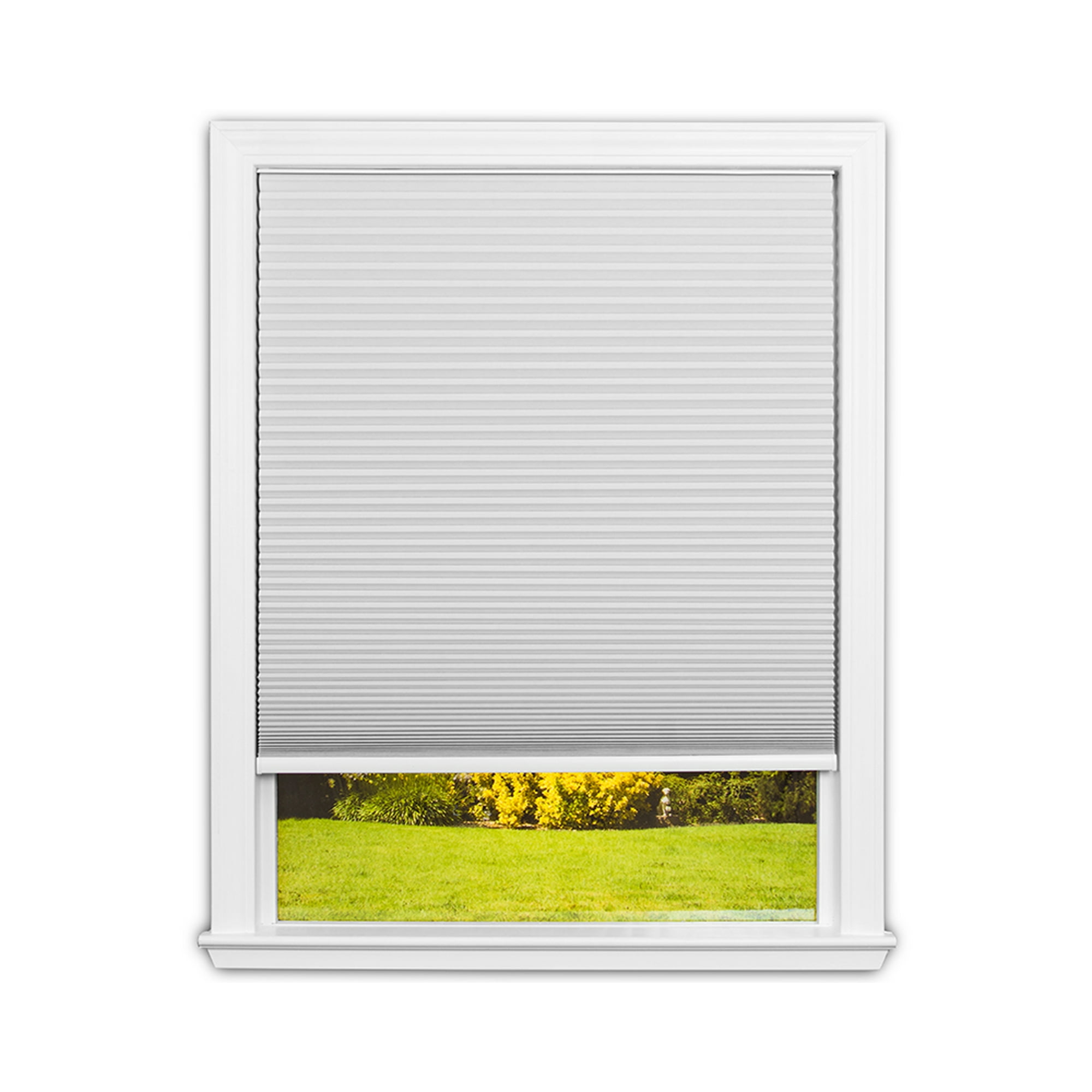 Redi Shade No Tools Easy Lift Trim-at-Home Cordless Cellular Blackout Shade White, 36" W x 64" L, (Fits windows 19"- 36")