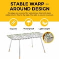 thumbnail image 4 of Watercolor Floral Table Cloths for 8 Foot Rectangle Tables, Spring Flowers Leaves Plants Gray Plaid Patio Waterproof Elastic Fitted Tablecloths, Washable Rectangular Table Cover for Camping, 4 of 8