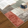 thumbnail image 4 of Haperlare Washable Area Rug Modern Tile Trellis Floorcover Geometric Chic Distressed Area Rugs Accent Rug for Kitchen Living Room Bedroom, Red, 4 x 6 Feet, 4 of 6