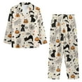 thumbnail image 3 of Suhoaziia Holiday Pajamas for Women Halloween Skin Friendly Lightweight Sleepshirts Tops with Jogger Sweatpants Indoor Activities Button-Down Spider Web Cat Loungewear Nightgown Size 4XL, 3 of 6
