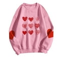 thumbnail image 5 of Yteetum Women's Valentine's Day Sweatshirts Oversized Crewneck Valentines Heart Graphic Print Hoodless Sweatshirt Womens Casual Plus Size Round Neck Loose Comfy Sweatshirt Fall Spring Clothes, 5 of 5