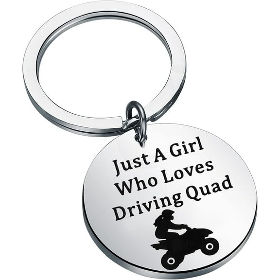 Four Wheeler Bikes Gift ATV Quad Biker Jewelry Just a Who Loves Driving Quad Keychain ATV Quad Racing Gift
