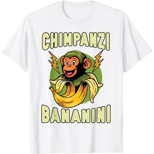 Funny Monkey Chimpanzini Bananini Italiano Brainrot Meme Camiseta
