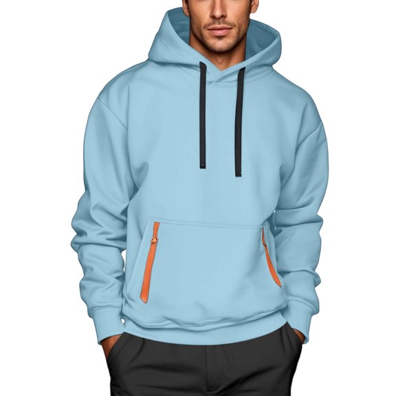 Puliio Mens Hoodies Sweatshirts Fall Sleeve Casual Zip Up Hoody Sweatshirt Loose Fit Warm Winter Fall Streetwear Comfortable Soft Plain Hoodie Pullover Tops
