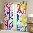 thumbnail image 2 of Gymnastics Curtains Sports Themed 30%-50% Blackout Curtains Colorful Tie-Dyed Print Bedroom Curtains Gymnastics Games Window Curtains for Gymnastics Player Curtains,2 Panels (38Wx45L), 2 of 5