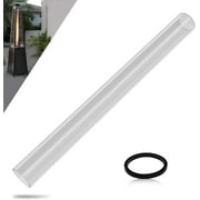 Patio Heater Glass Tube Replacement Parts, 49.5" Tall 4" Diameter, Quartz Glass Tube with Neoprene Support Ring, Compatible with 4-Sided Pyramid Flame Outdoor Heater for Hiland, Fire Sense