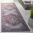 thumbnail image 2 of SAFAVIEH Tucson Medici Traditional Machine Washable Runner, 2'6" x 8', Red/Navy, 2 of 8