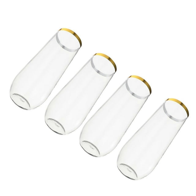 Golden Plastic Cup for Home Use with Smooth Touch and Simple Design Fits Wine or Beverages 4 Pieces