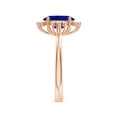 thumbnail image 3 of ANGARA Lab Grown 2 Ct Prong-Set Blue Sapphire Halo Engagement Ring for Women in 14K Rose Gold (Size-9x7mm) | September Birthstone, Anniversary, Jewelry Gift for Women | Lab-Grown Blue Sapphire Ring, 3 of 8