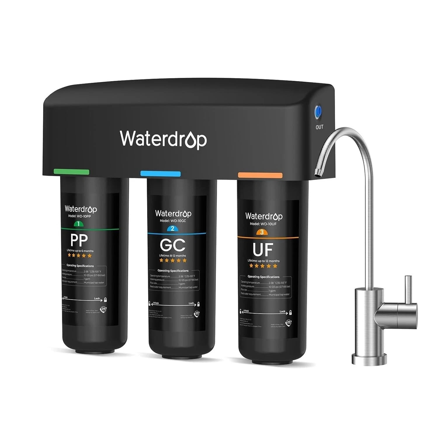 Restored Waterdrop TSB-UF Ultra Filtration Under Sink Water Filter System, 9 Layer (Refurbished)