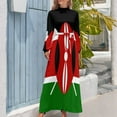 thumbnail image 3 of Kenia: Vestido largo con la bandera de Kenia Vestido largo de verano para mujer Vestidos largos para mujer, 3 of 4