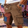 thumbnail image 2 of VeFlora Cargo Shorts for Men 250 Anniversary USA American Flag Graphic Patriotic 4th of July Shorts with Pockets (Brown/XXXXL), 2 of 3