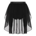 thumbnail image 2 of TiaoBug Women's Rhinestone Lyrical Ballet Dance Skirts Flowy Hem High Low Skirt Figure Skating Dancewear Bottoms Black XXL, 2 of 5