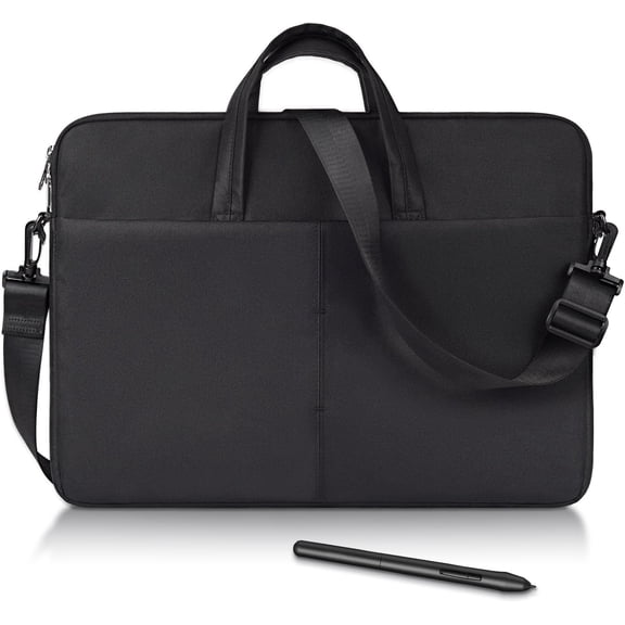 Graphics Drawing Tablet Sleeve Case Bag Compatible with Wacom Cintiq 16/Pro 17, XP-Pen Artist15.6 Pro V2, Huion Kamvas Pro 16, Travel Shoulder Carrying Bag with Strap, Black