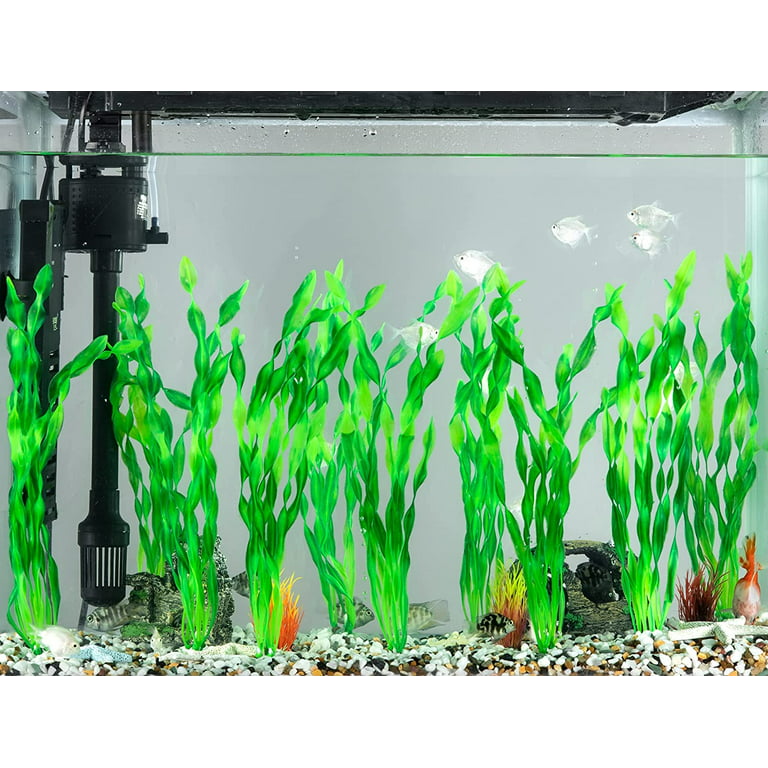 Yirtree 5pcs Artificial Seaweed Water Plants for Aquarium, 11 inch Plastic Fish Tank Plant Decorations