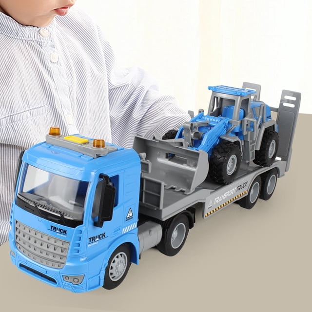 Juguete de transporte para , suministros para fiestas, juguetes de desarrollo preescolar, vehículos de ingeniería para de 3, 4, 5 y 6 años, Azul Hugo Transporte Coche Juguetes