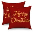 thumbnail image 5 of Dashan Red Christmas Throw Pillow Covers 18x18 Set of 2,Merry Xmas Linen Pillow Cases for Bedroom Sofa Couch, 5 of 6