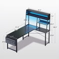 thumbnail image 6 of Casacomoda 51 Inch L Shaped Gaming Desk with LED Lights & CPU Platform, Reversible Computer Desk with Display Shelves, L Desk with Storage Bag for Game, Black, 6 of 10