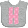 thumbnail image 3 of Inktastic Pink and White Polka Dots Letter H Boys or Girls Baby Bib, 3 of 4