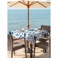 thumbnail image 3 of Outdoor Tablecloth with Umbrella Hole for Patio/Picnic/Party/Camping, Abstract Sky Blue Ink Dots Waterproof Table Cloth Square Cover Washable, Boho Minimalist Middle Century (60"x 60"), 3 of 9