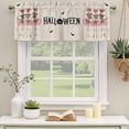 thumbnail image 2 of Halloween Curtain Valances for Windows, Kitchen Valance Window Treatments Panel 2 Pack, Pink Ballet Skull Bat Rustic Rod Pocket Short Curtains for Bathroom Bedroom 42 x 18 Inch, 2 of 8