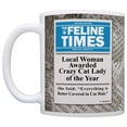 thumbnail image 2 of ThisWear Crazy Cat Lady Gifts Local Woman Awarded Crazy Cat Lady of Year Gag 11 ounce Coffee Mug News, 2 of 4
