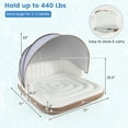Costway Inflatable Pool Float Summer Swimming Island with Retractable ...