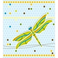thumbnail image 3 of Dragonfly Duvet Cover Set, Dragonfly over Little Circular Spots and Dots Cartoon, Decorative 2 Piece Bedding Set with 1 Pillow Shams, Twin Size, Lime Green Pale Blue, by Ambesonne, 3 of 3