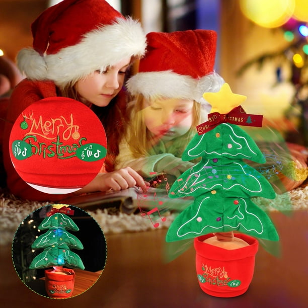 Bseka Christmas gifts for kids kids toys deals clearance Dancing Christmas Tree Plush Toy Rechargeable Electronic With Song Cute Dance Succulent
